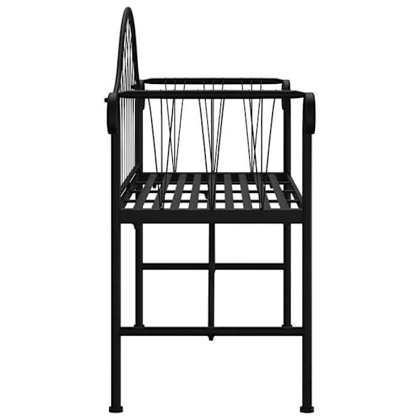 Havemøbel - Eksklusivt Hus - 2 pladser - Sort - Stål 128 cm