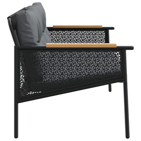 Maison Exclusive - Puutarhapenkki tyynyillä 116 cm musta teräs