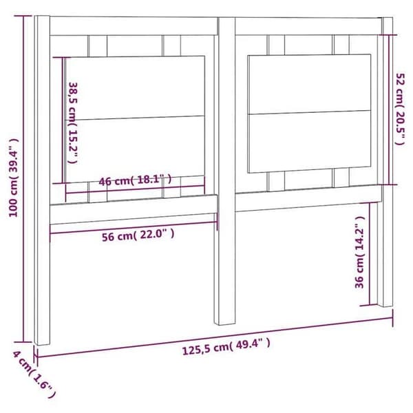 Maison Exclusive - Vit sänggavel 125,5x4x100 cm Massivt furu Vit