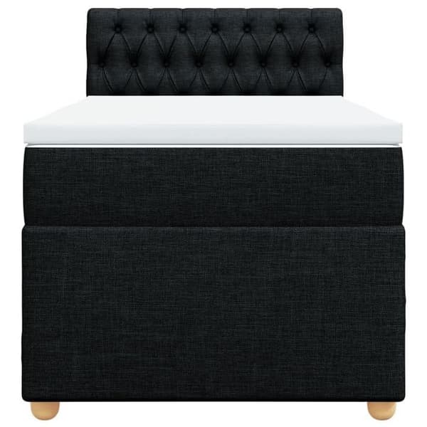 Maison Exclusive - Seng med lamelbund og madras Sort 90x200 cm Stof