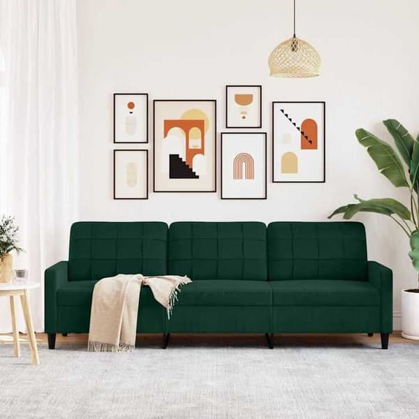 Maison Exclusive - Soffa 3-sits Grön mörk 210 cm Sammet