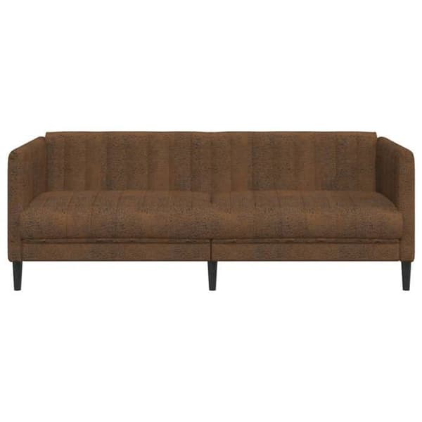 Maison Exclusive - 3-personers sofa i brun kunstlæder
