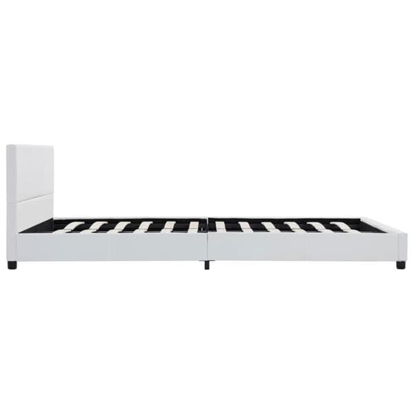 Sengestel - Eksklusiv Hus - Hvidt Kunstlæder - 120x200 cm - Blød Hovedgærde Vit