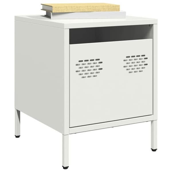 Maison Exclusive - Sängbord vit 35x39x43,5 cm stål