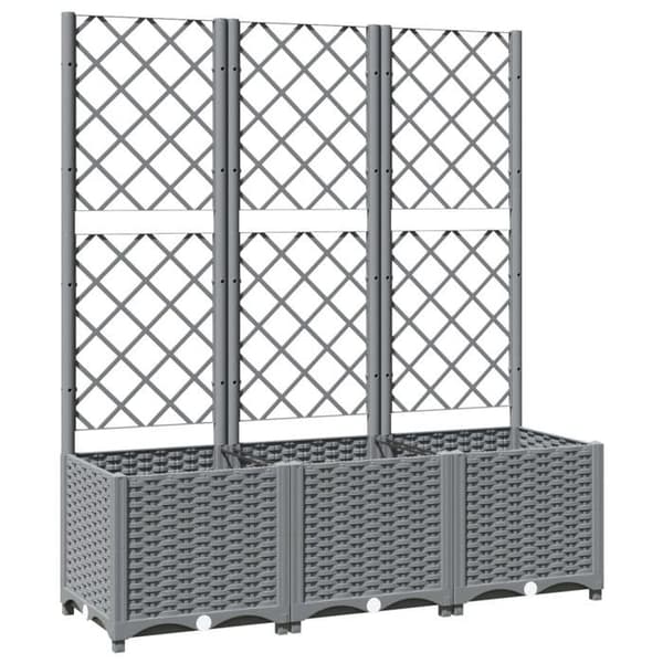Maison Exclusive - Blomlåda med spaljé Ljusgrå 120x40x136 cm PP Ljusgrått