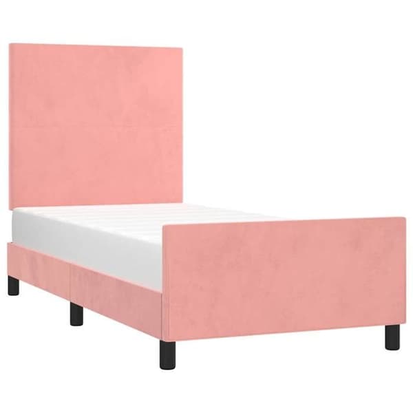 Maison Exclusive - Sängram utan madrass rosa 80x200 cm sammet