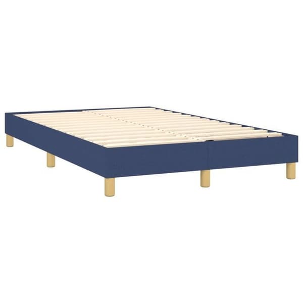 Maison Exclusive - Seng med lameller og madras Blå 120x200 cm Stof