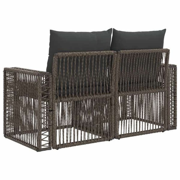 Havemøbel - EKSKLUSIVT HUS - Modulerbart - Grå - Poly rattan & stålramme - 2 pladser Grå