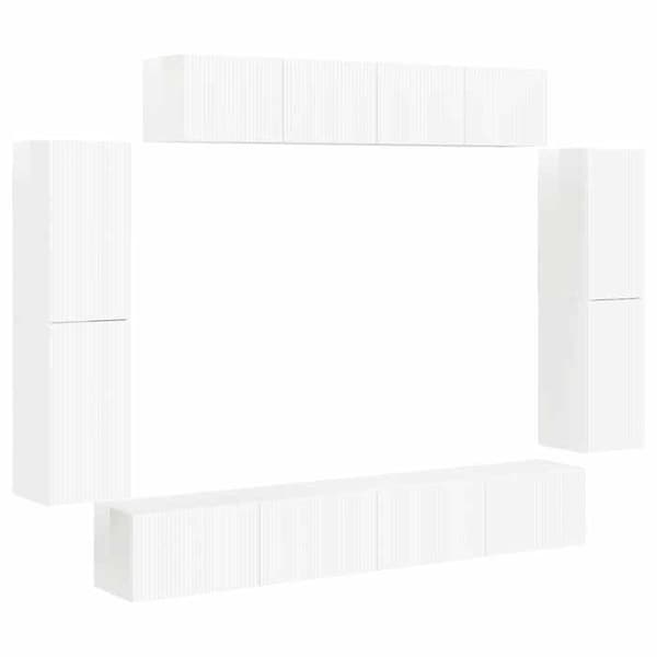 Maison Exclusive - TV-möbel 8 delar Vit blank