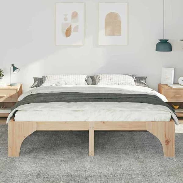 Maison Exclusive - Sängram Brun 200 x 200 cm Massivt trä