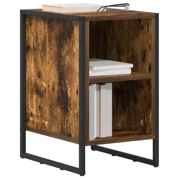 Maison Exclusive - Natbord 2 stk Røget Eg 39,5 x 30 x 50 cm
