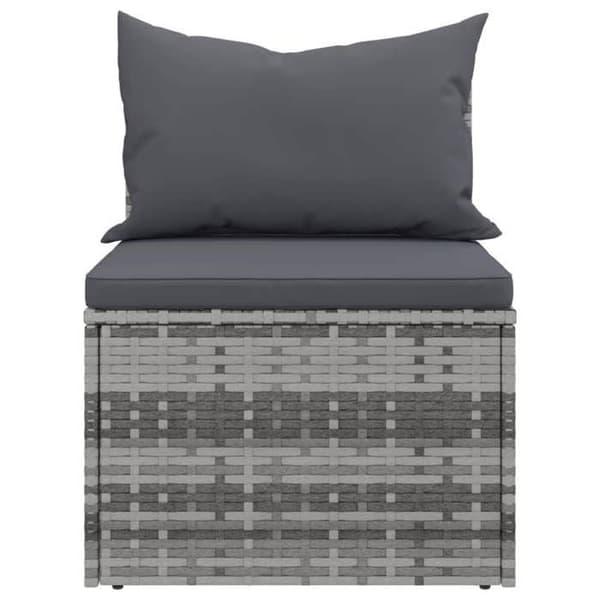 Maison Exclusive - Centrala trädgårdssoffor och kuddar 2 st Grå flätad resin