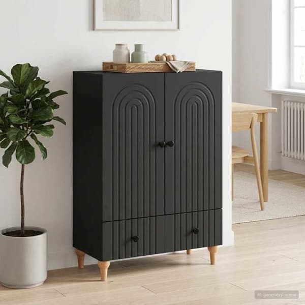 Maison Exclusive - Buffet Sort 66 x 34,5 x 95 cm Ingeniørtræ