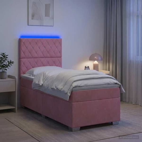 Maison Exclusive - Boxspring säng med madrass Rose 100 x 200 cm Sammet Ros