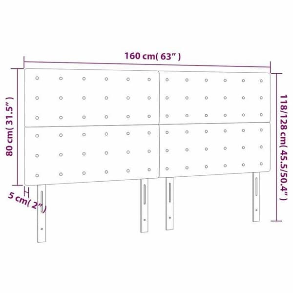Maison Exclusive - LED Hovedgærde Creme 160x5x118/128 cm Simililæder