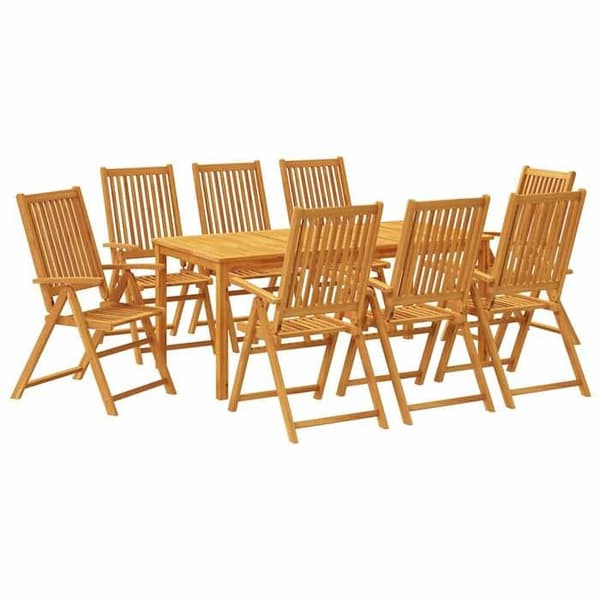 Maison Exclusive - Have spisebordssæt 9 dele 180x90x75 cm solid akacietræ