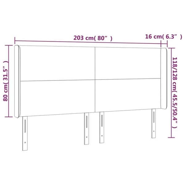 Maison Exclusive - LED Hovedgærde Creme 203x16x118/128 cm Simililæder