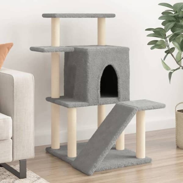 Maison Exclusive - Kattekradse med lys grå sisal 97 cm ljusgrått