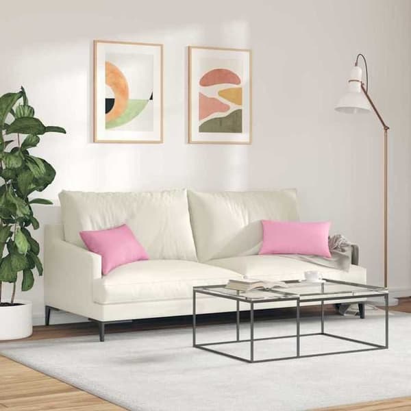 Maison Exclusive - Soffkuddar 2 st tyg Rosa 50 x 30 cm Ros