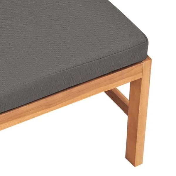 Maison Exclusive - Central soffa med mörkgrå kuddar i solid teakträ Mörkgrå