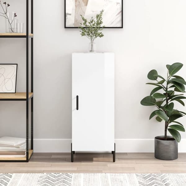 Maison Exclusive - Buffé Vit glänsande 34,5x34x90 cm Ingenjörsträ