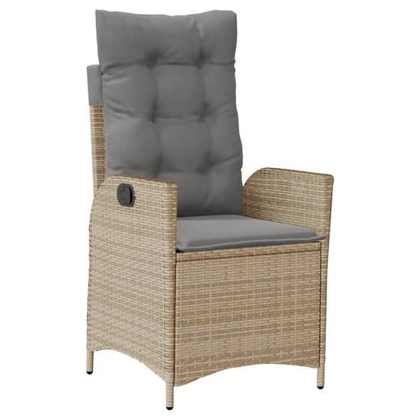 Maison Exclusive - Trädgårdsset med 5 delar i beige polyrotting med kuddar