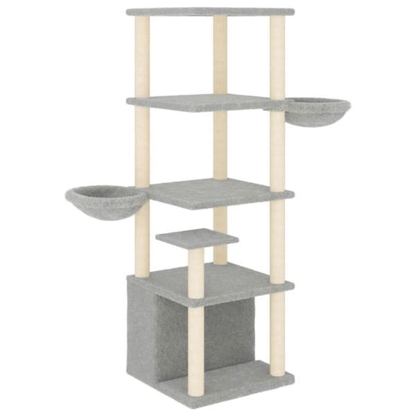 Maison Exclusive - Katte træ med sisal kløer i lys grå 147 cm ljusgrått