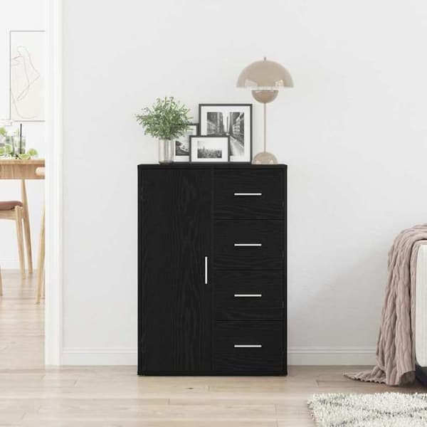 Maison Exclusive - Buffet Sort egetræ 60 x 31 x 84 cm Ingeniørtræ svart ek