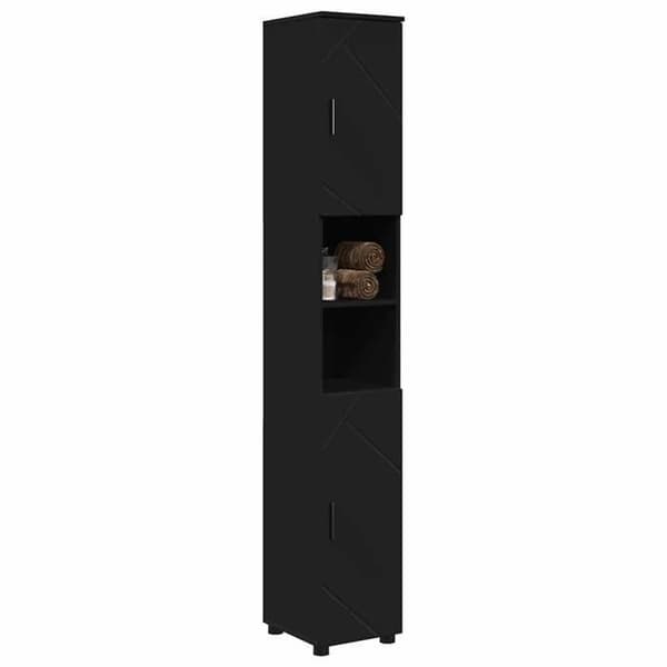 Maison Exclusive - Badeværelsesskab med opbevaring Sort 30 x 35 x 192 cm