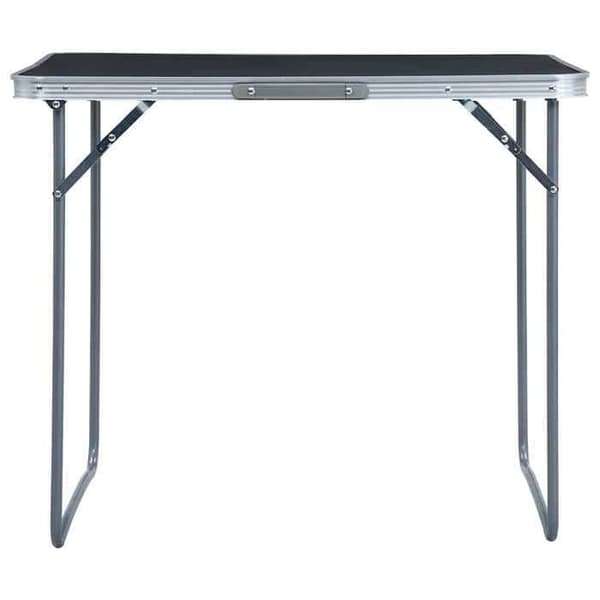 Campingbord - EXKLUSIV HEM - 80x60 cm - Fällbart - Pulverlackerad metallram - Ingenjörsträ Grå