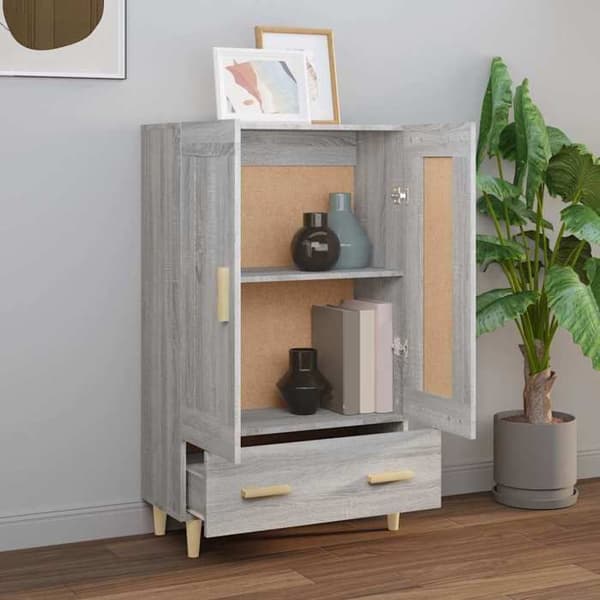 Buffet høj - EKSKLUSIV HUS - Sonoma - Grå - 70 x 31 x 115 cm - 2 rum, 1 skuffe Grå