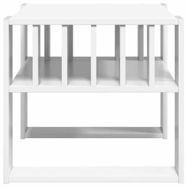 Bord - EKSKLUSIV HUS - Rektangulær - Hvid - 66 x 49,5 x 45 cm - Ingeniørtræ, indbyggede hylder Vit