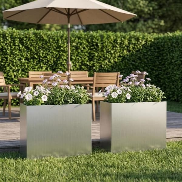 Maison Exclusive - Puutarhakori 2 kpl Hopea 50 x 20 x 40 cm Silver