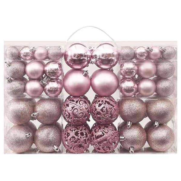 Maison Exclusive - Sæt med 100 stk. julekugler i rosa