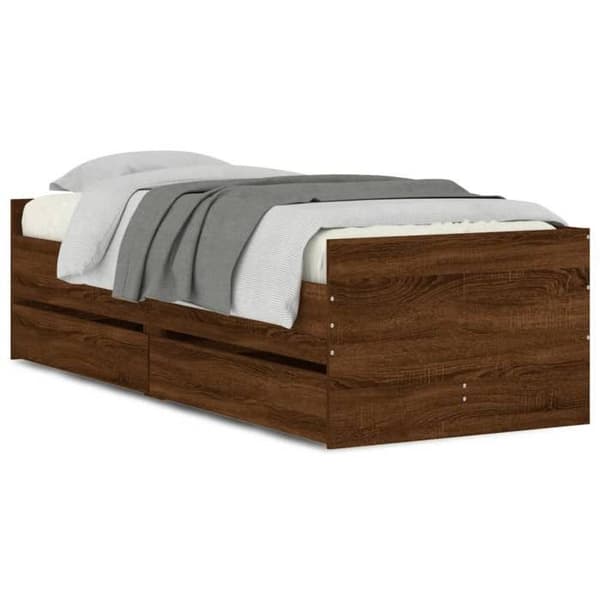Maison Exclusive - Sengestel uden madras i brunt egetræ 75x190 cm