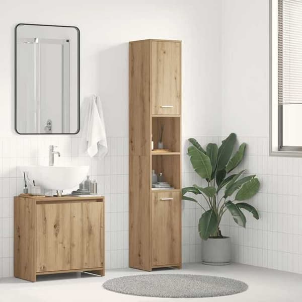 Maison Exclusive - Badeværelsesskab i håndlavet eg 30x30x183,5 cm