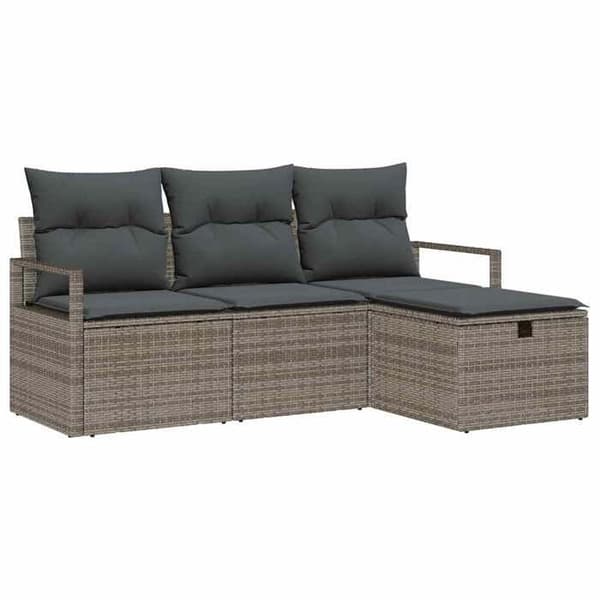 Trädgårdsmöbler - MAISON EXCLUSIVE - Modulär - Grå - Poly rattan och stål - Justerbart bord Grå