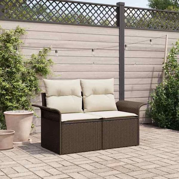 Havemøbel - EKSKLUSIV HUS - 141 x 62 x 69 cm - Polyrotin - Brun - Robust stålramme brun