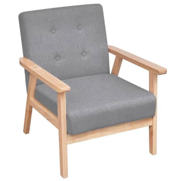 Maison Exclusive - Sæt af 3 sofaer i lys grå stof Ljusgrått