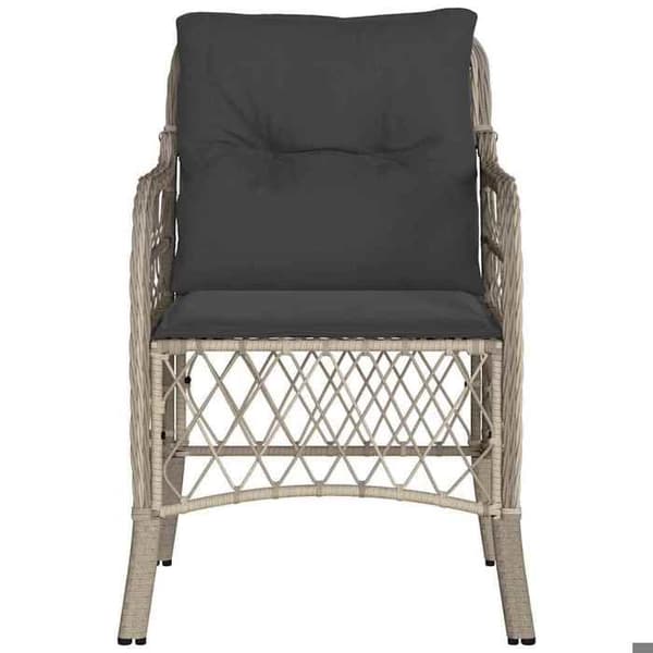 Maison Exclusive - Trädgårdsstolar med kuddar, set om 2, ljusgrå, flätad resin Ljusgrått
