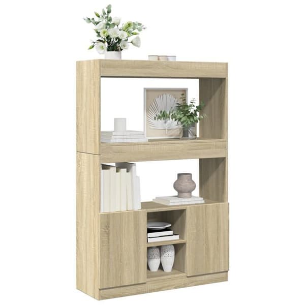 Maison Exclusive - Buffé hög ek sonoma 92x33x140 cm ingenjörsträ