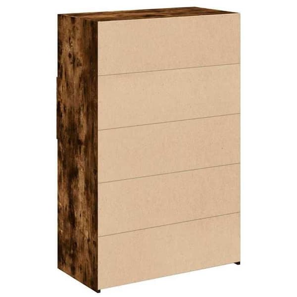 Maison Exclusive - Buffé hög ek rökt 80x42,5x124 cm ingenjörsträ