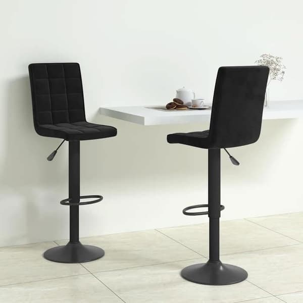 Maison Exclusive - Barstolar set om 2 svart sammet