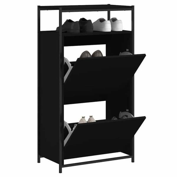 Maison Exclusive - Skoskab sort 60x34x112 cm ingeniørtræ