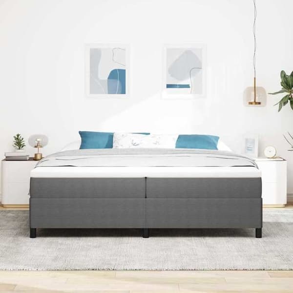 Maison Exclusive - Vaaleanharmaa sänky, jossa lattiapalkit 200 x 200 cm, samettikangas