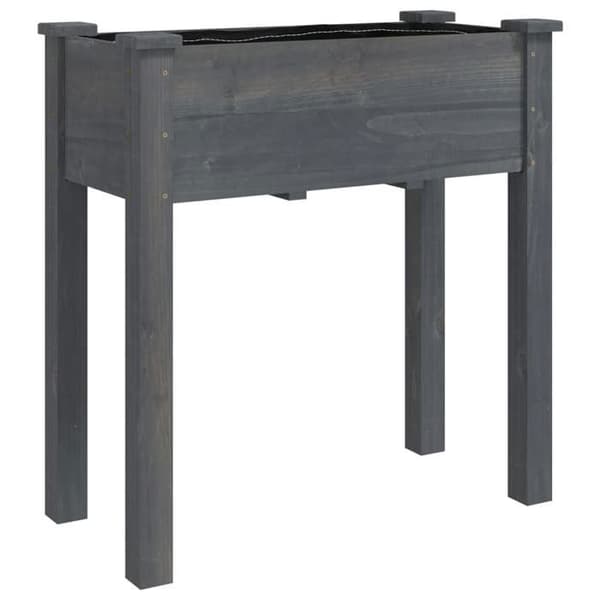 Maison Exclusive - Blomlåda med grå foder 71x37x76 cm massiv gran Grå