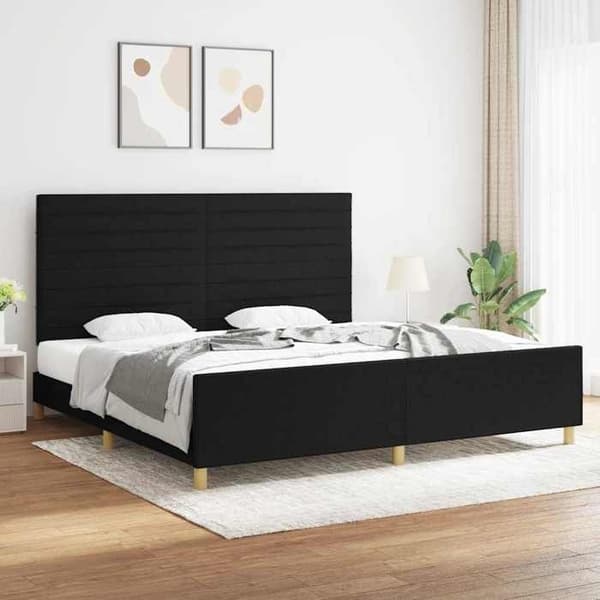 Maison Exclusive - Sengestel uden madras sort 200x200 cm stof
