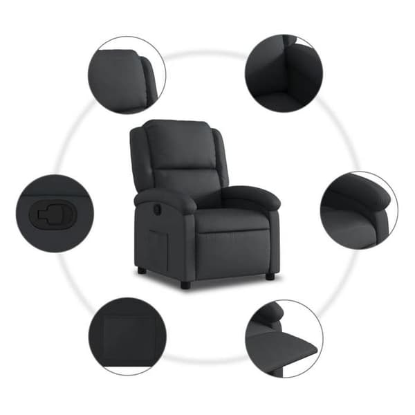 Maison Exclusive - Svart läder recliner Svart