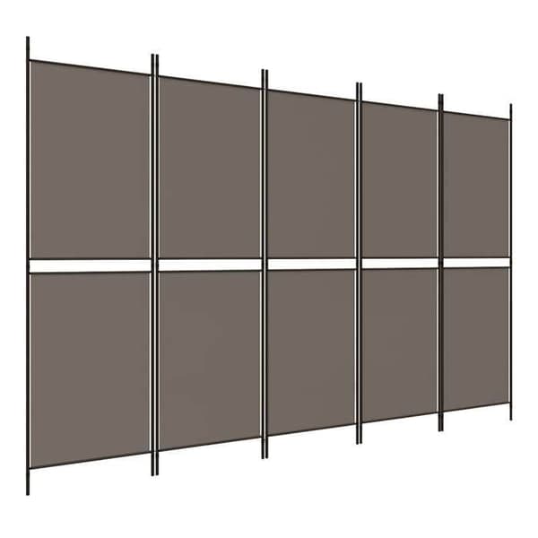 Maison Exclusive - Avskiljande vägg 5 paneler Antracit 250x180 cm Tyg antracit