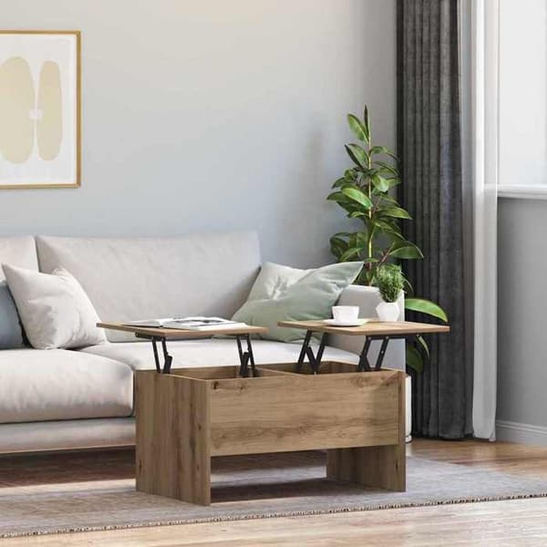 Soffbord - EXKLUSIV HEM - 102 x 50,5 x 46,5 cm - Ingenjörsträ - Rektangulär - Modern design Ek